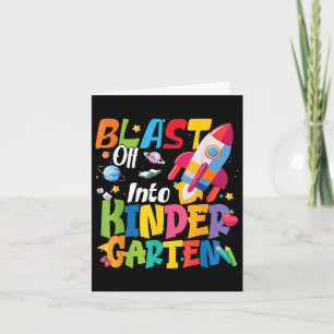 Back to school Blast off to Kindergarten Cute Bo Kort