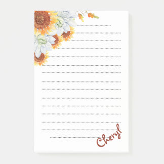 Back to school Blommigt Post-it Block