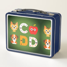 Back to school Blue Metall Lunch Box