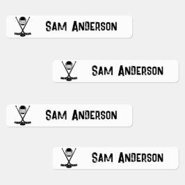 Back to school Boys Ice Hockey Kids Namn Klistermärke