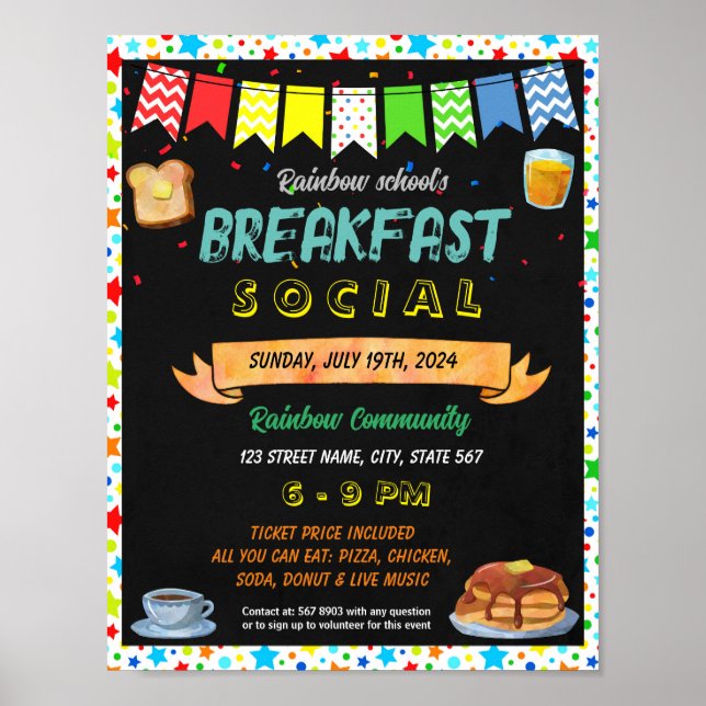 Back to school Breakfast Social mall Poster (Framsidan)