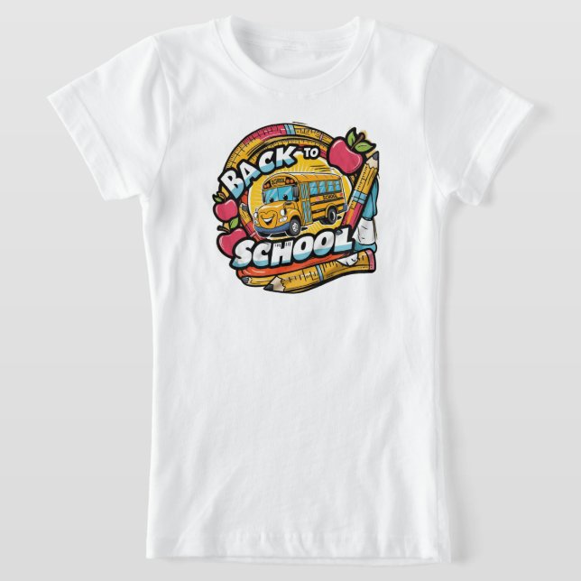 Back to School  – Bright & Fun Design T Shirt (Laydown)