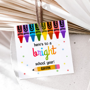 Back to school Bright School Year Square Gåvor Etiketter