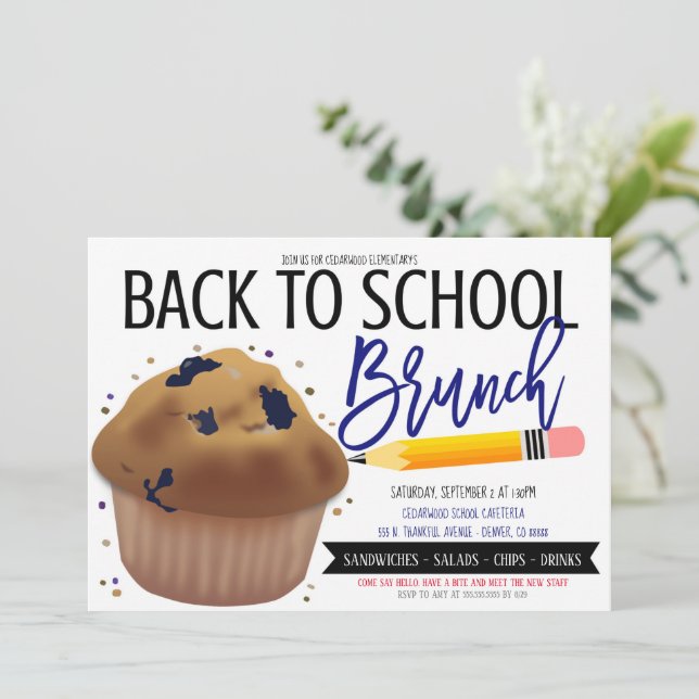 back to school Brunch-inbjudan Inbjudningar (Stående Fram)