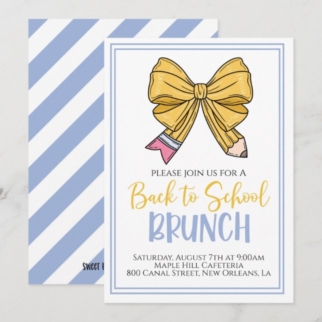 Back to school Brunch-inbjudan Inbjudningar (Fram/baksida)