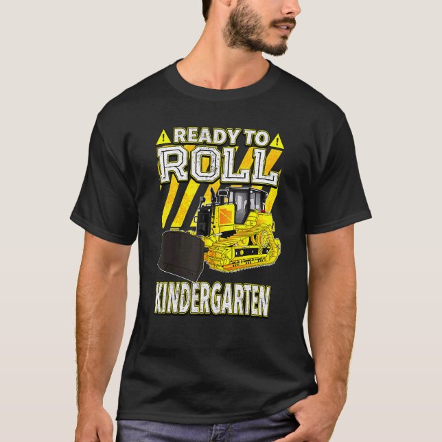 Back to school Bulldozer-Redo till Roll Kindergart T Shirt (Framsida)