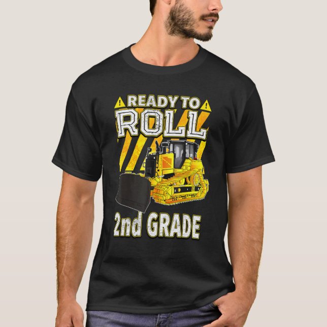 Back to school Bulldozer-Redot till Roll andra Kla T Shirt (Framsida)