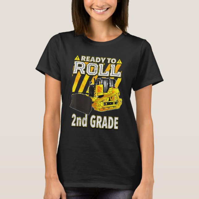 Back to school Bulldozer-Redot till Roll andra Kla T Shirt (Framsida)