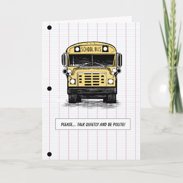 Back to school - Buss - Humor - alla åldrar Kort (Framsida)