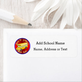 Back to school Buss Returadress Etikett