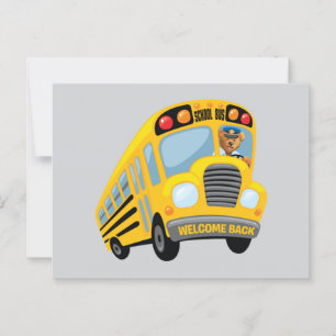 Back to school buss vykort