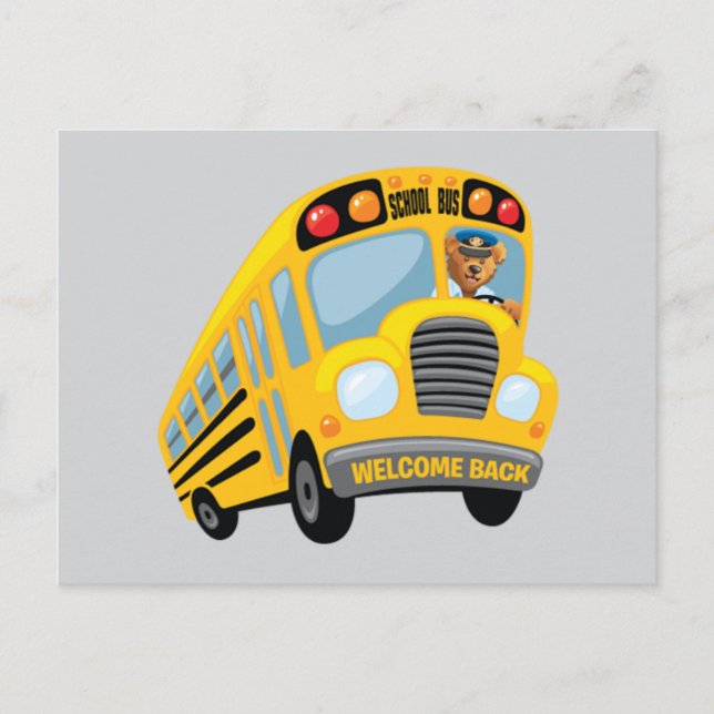 Back to school buss vykort (Framsida)