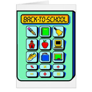back to school Calculator Hälsningskort