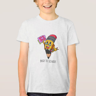 Back to School Cartoon Pencil Character Design T Shirt