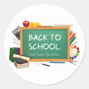 Back to school chalk Board Runt Klistermärke