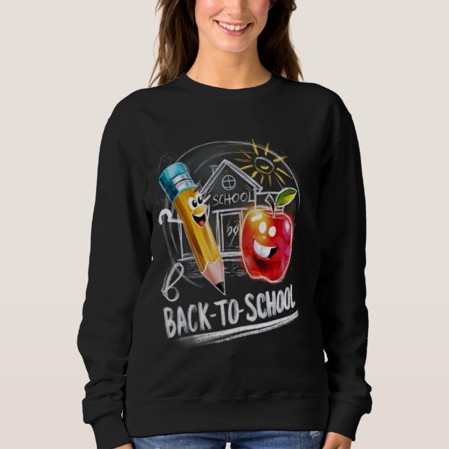 Back to school Chalk Teacher Funny Kids Första dag T Shirt (Framsida)