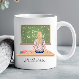 Back to school Chalkboard Teacher Mugg Blonde Jumbo Mugg