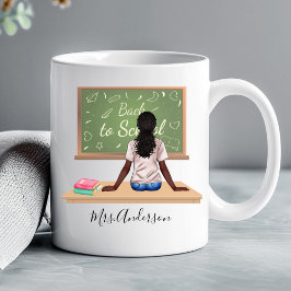Back to school Chalkboard Teacher Mugg Curly Black Jumbo Mugg