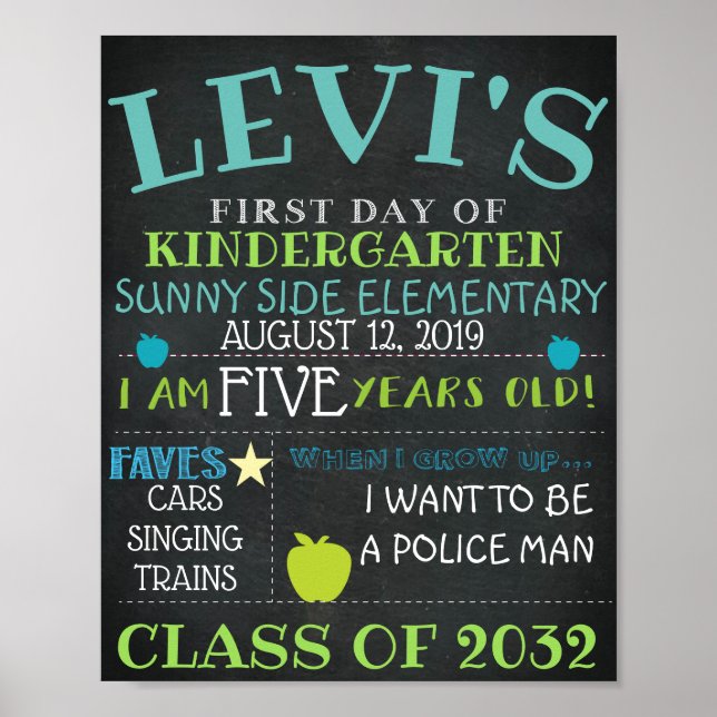 BACK TO SCHOOL CHART POSTER (Framsidan)