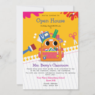 Back to school Classroom Open House Inbjudningar