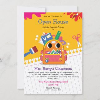 Back to school Classroom Open House Inbjudningar