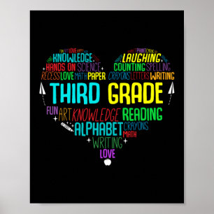 Back to school Cloud Tredje Klass Lärare Poster