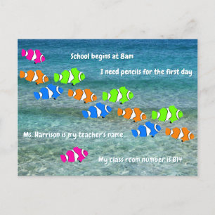 Back to school Clown Fish Välkommen Vykort
