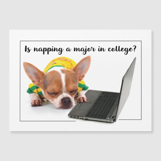 Back to school College Funny Napping Hund på bärba (Framsida)