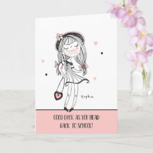 Back to school Coola Tonåring flicka med Covid 19  Kort