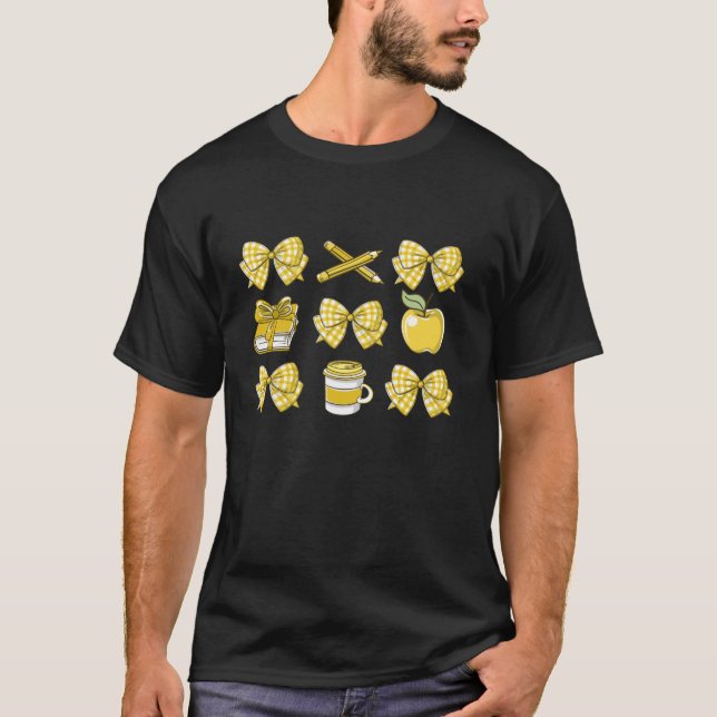 Back to school Coquette Bow Cute First Day of Scho T Shirt (Framsida)