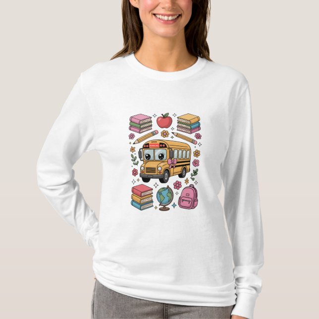 Back to school Coquette Teacher Kindergarten PreK T Shirt (Framsida)