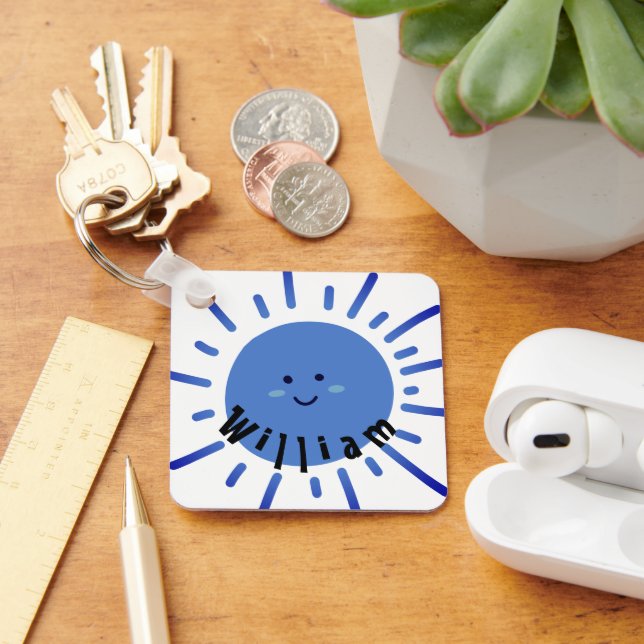 Back to school | Cute Kids Boho Vibes Sol & Cloud Nyckelring (Skrivbord)