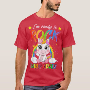 Back to school Cute Unicorn-Redot till Sten tredje T Shirt