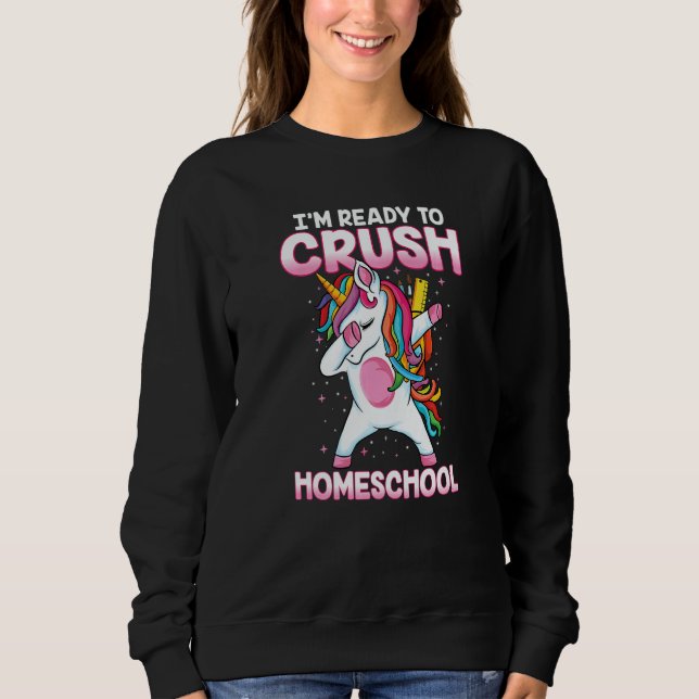 Back To School Dabbing Unicorn Ready To Crush Home T Shirt (Framsida)