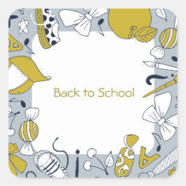 Back to school Darling Little Sak Fyrkantigt Klistermärke