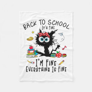 Back to school Det är Bra Im Bra Funny Black Cat T Fleecefilt