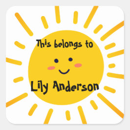 Back to school | Detta Tillhör till Lycklig Sunshi Fyrkantigt Klistermärke