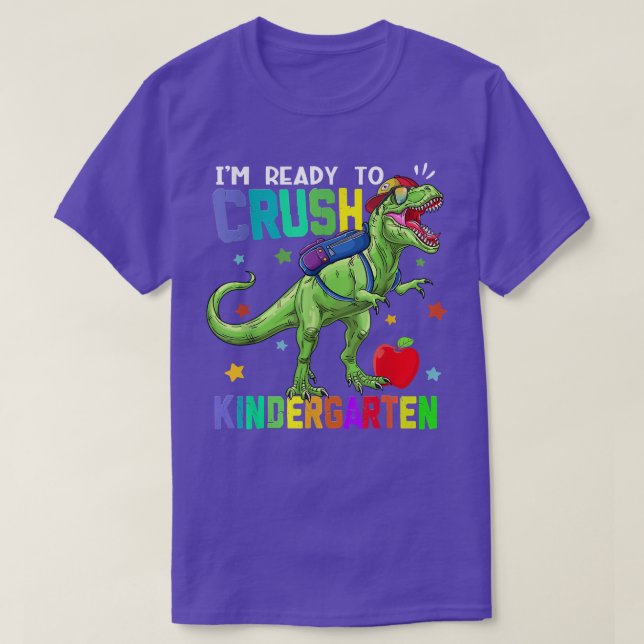 Back to school Dinosaur Boys jag är Redo att kross T Shirt (Design framsida)