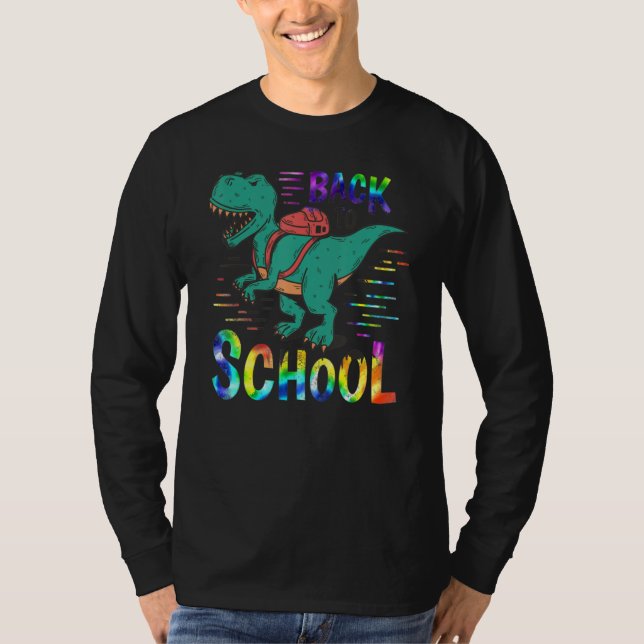 Back To School Dinosaur Tye Dye Teacher Students B T Shirt (Framsida)