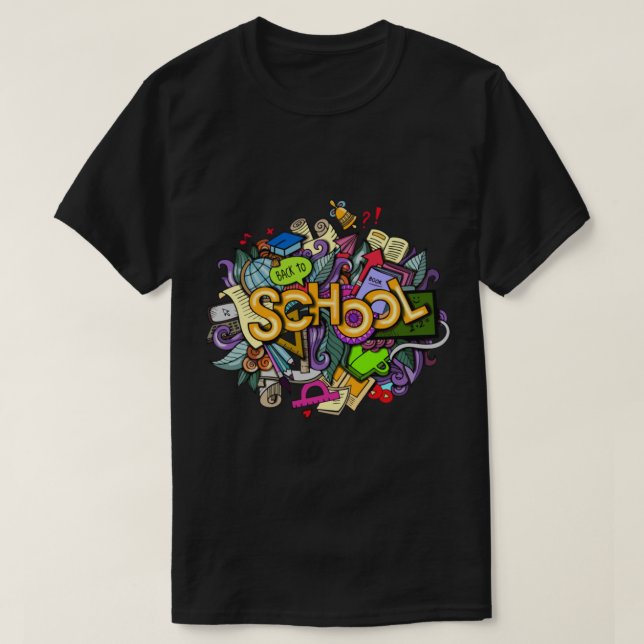 Back to school Doodles Art T Shirt (Design framsida)