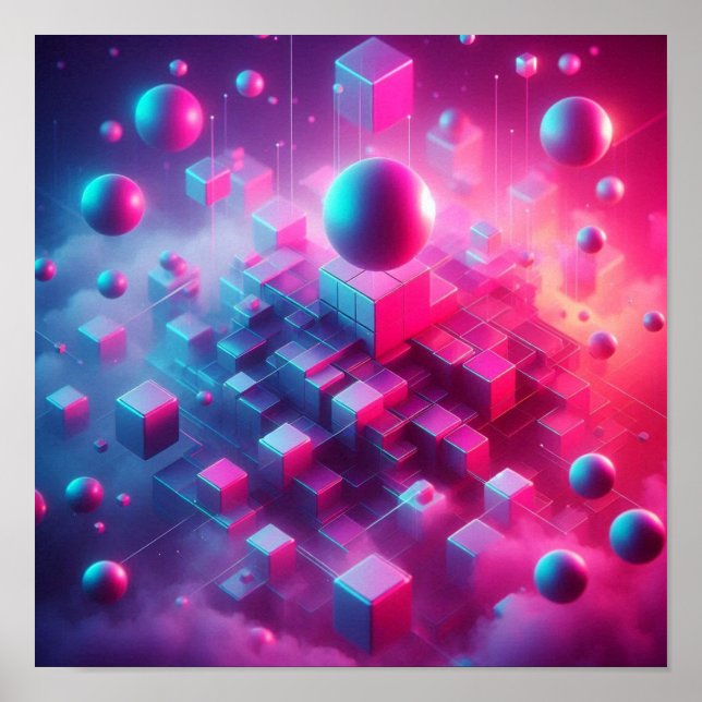 Back to School Dreamy Neon Floating Vision Poster (Framsidan)