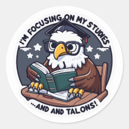 Back to school Eagle Sticker - Funny Study Runt Klistermärke