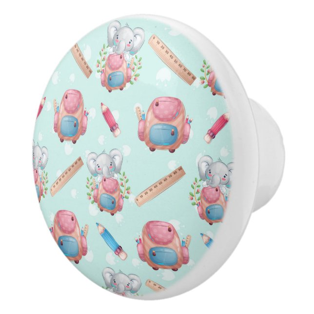 Back to school Elephant Mönster Knopp (Höger)