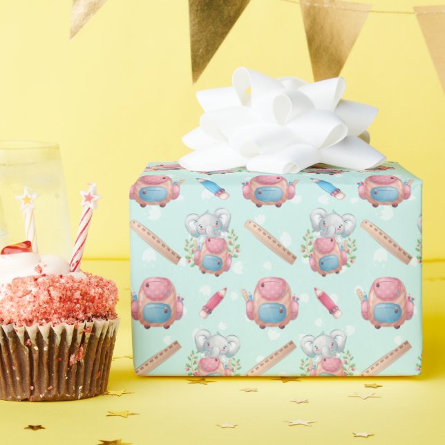 Back to school Elephant Mönster Presentpapper (Födelsedagsfest)