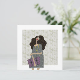 Back to school Fashionista Mode Illustration Inbjudningar