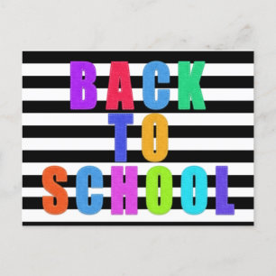Back to school Faux Felt med Stitching Meddelande Vykort
