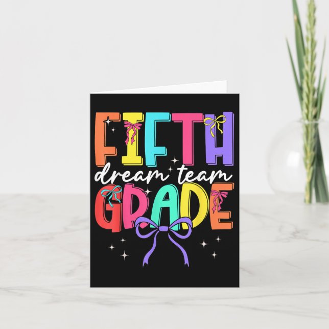 Back to school Femte Klass Dream Team Teacher Wome Kort (Framsida)