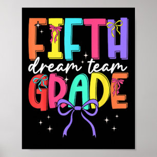 Back to school Femte Klass Dream Team Teacher Wome Poster