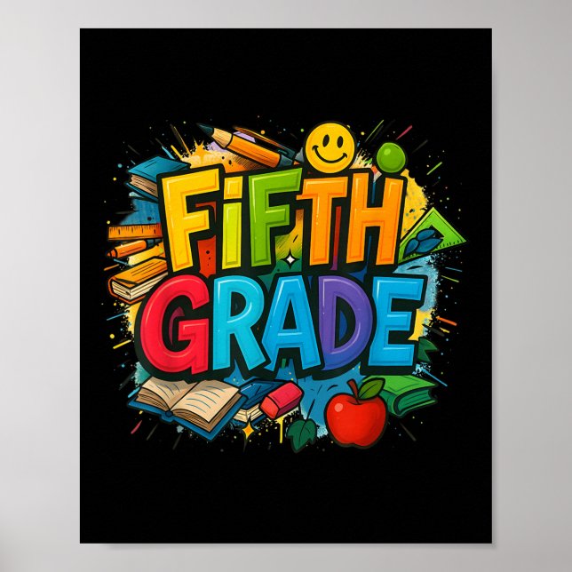 Back to school femte Klass-teamet Lycklig första d Poster (Framsidan)