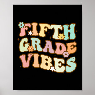 Back to school femte Klass Vibes Student Lärare W Poster